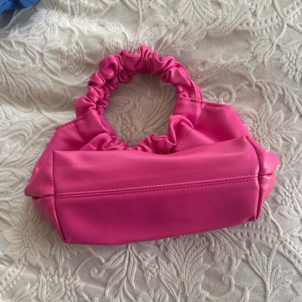 Abercrombie & Fitch Hot Pink Ruched Handle Mini Bag - Picture 5 of 5